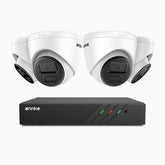 H300 - 2K 3MP 8 Channel 4 Cameras PoE Security System, EXIR 2.0 Night Vision, Motion Detection, H.265+, IP67 Waterproof